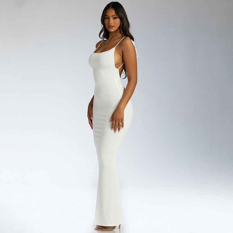 Ropa europea y americana 2025 Nuevo vestido de verano fino con tiras de moda Amazon Fashion sexy con tiras grandes y abiertas