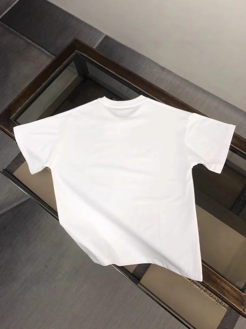 Camisetas europeas de manga corta de alta gama de la marca P, y camisetas casuales de algodón puro de cuello redondo de algodón de hombre y mujer