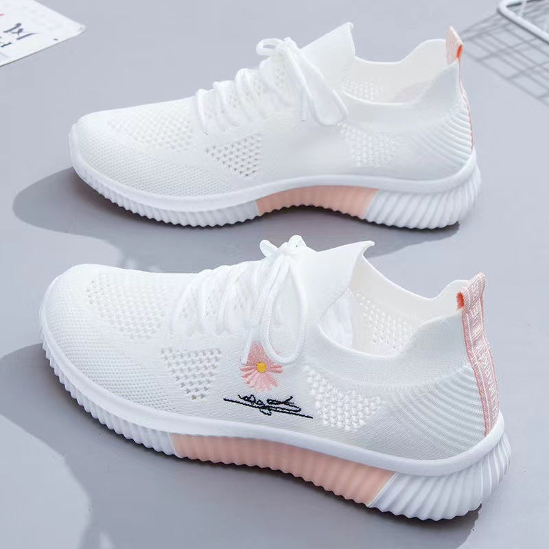 Flyweave 2026 Nuevas zapatillas de mujer para primavera y verano Zapatillas versátiles de malla para correr Calzado para estudiantes Al por mayor Calzado casual para mujer