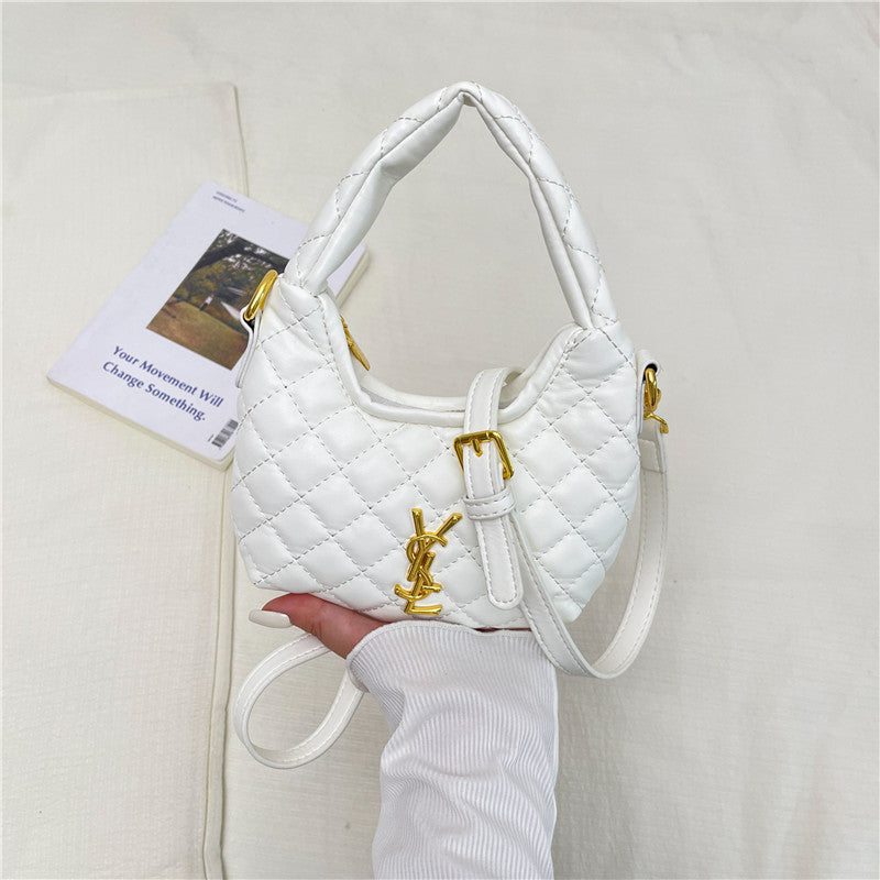 Bolso cruzado de un solo hombro bordado con diseño de bolso transfronterizo para mujer, diseño de bolso de mano de nicho, con patrón de diamantes bordado y vendido