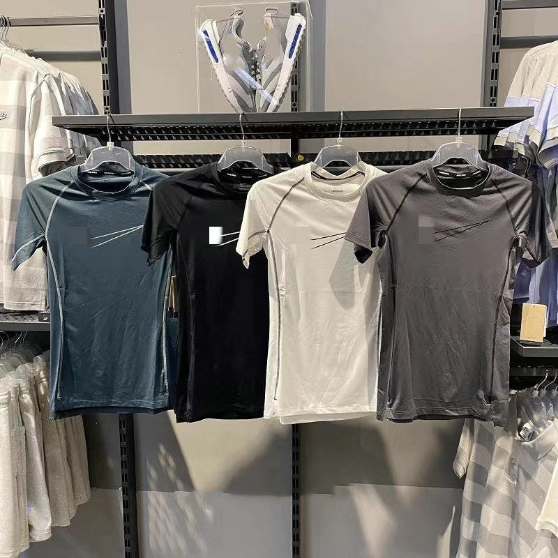Camiseta Deportiva Ajustada Manga Corta Hombre Secado Rápido