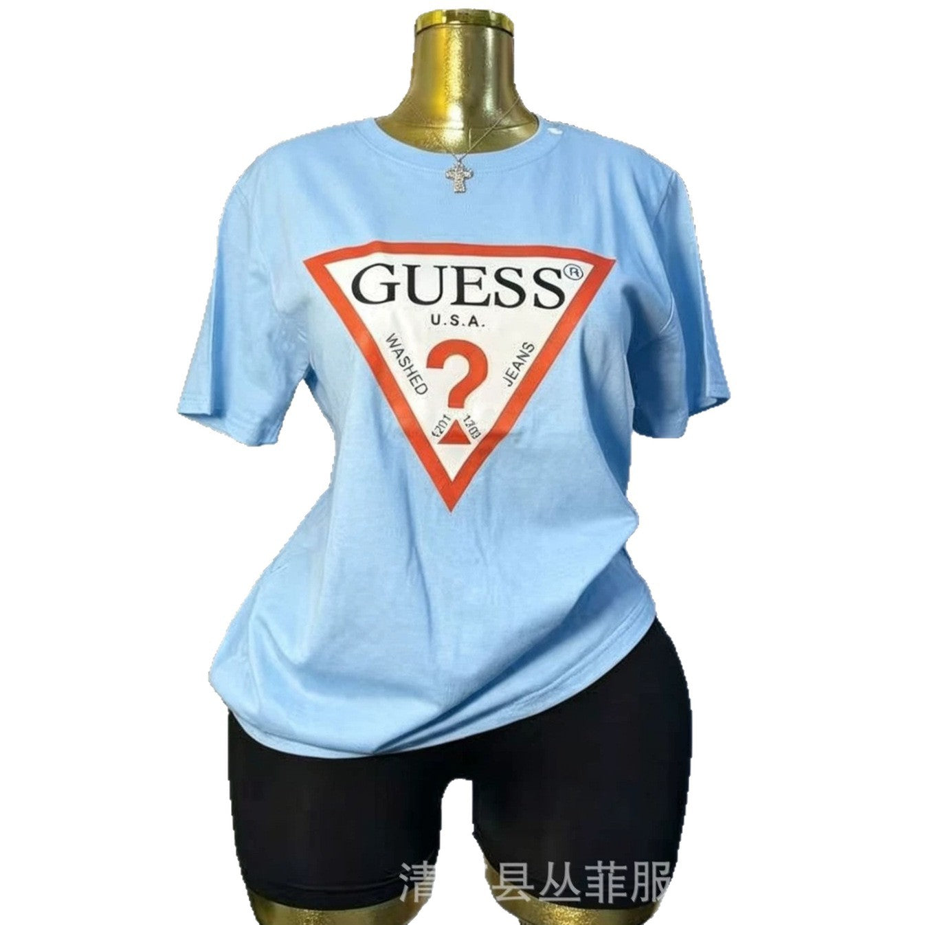 Camiseta europea de algodón transfronteriza, nueva al estilo europeo y americano, camisa versátil de algodón puro de media manga, camiseta de verano, estampado perezoso