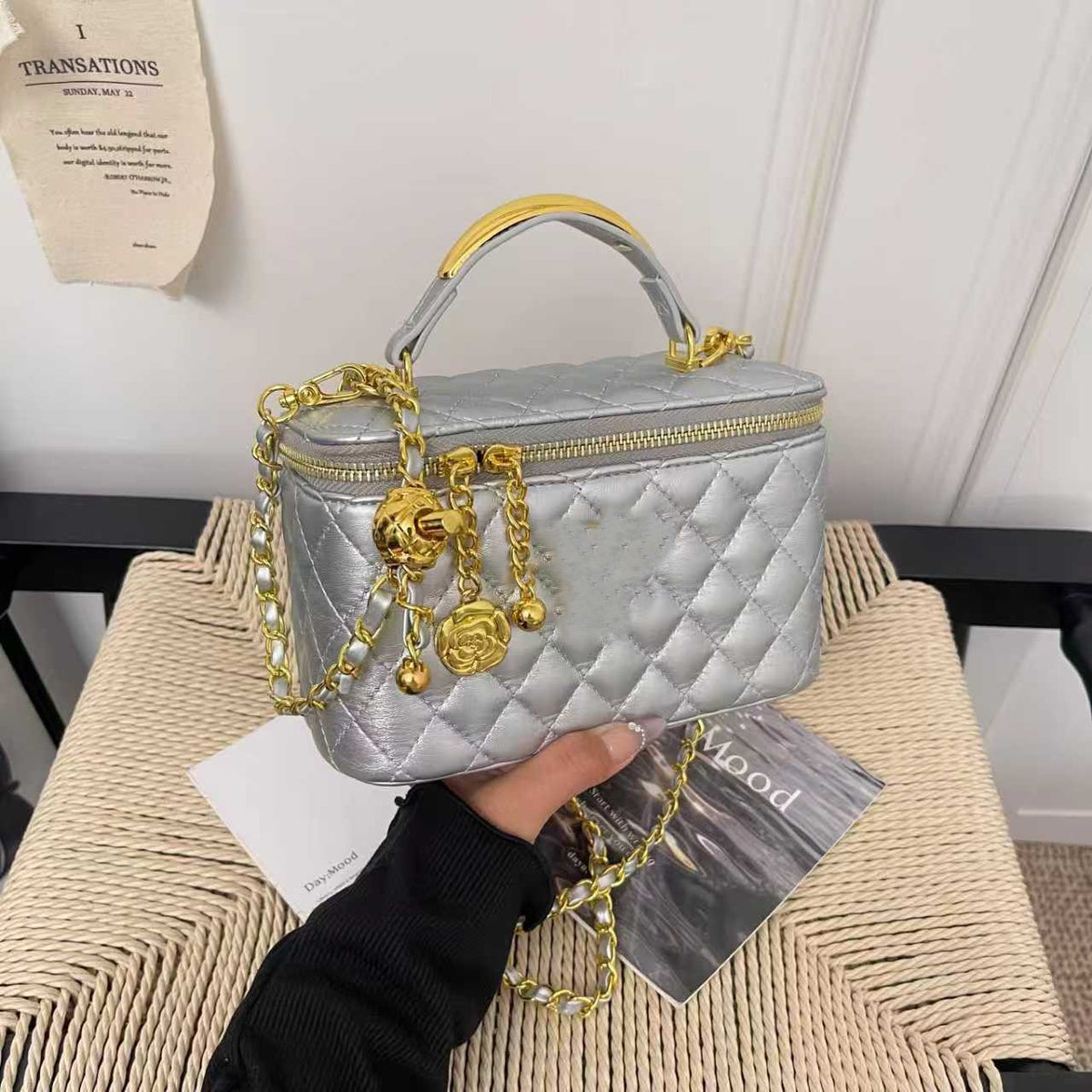 Sac de maquillage de luxe pour femme | Sac à bandoulière tendance de niche transfrontalière | Sans boîte