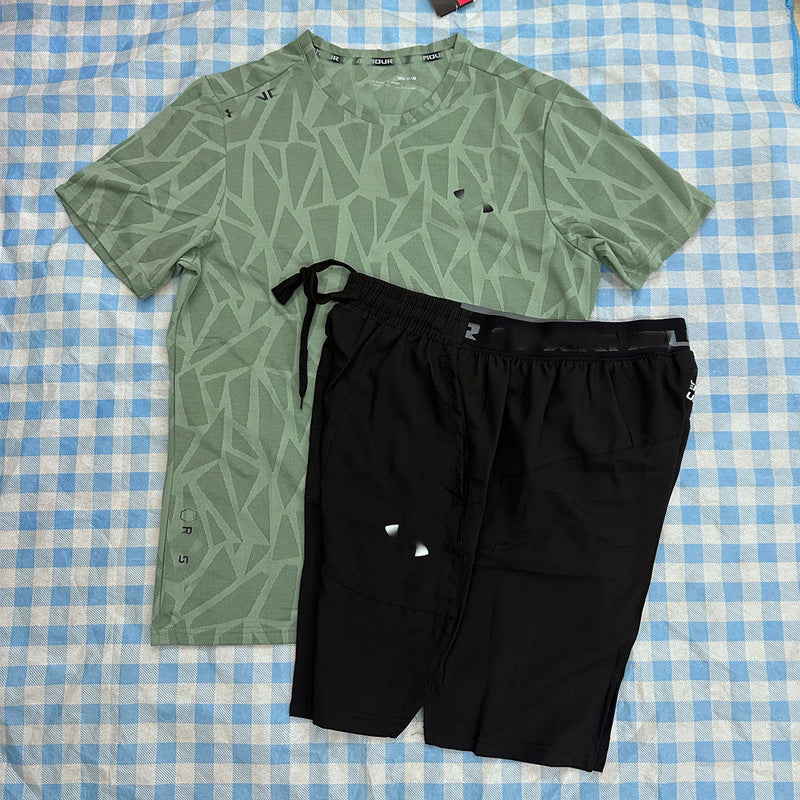 Men's Casual Short Sleeve Set Under | Breathable Sports T-shirt