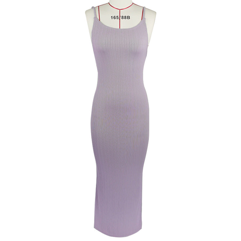 Ropa europea y americana 2025 Nuevo vestido de verano fino con tiras de moda Amazon Fashion sexy con tiras grandes y abiertas