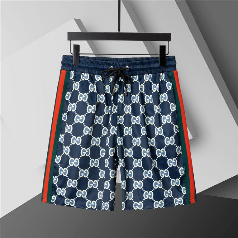 Nuevos pantalones cortos 3D transfronterizos para verano, pantalones cortos de playa de cinco puntas con cinturón, ropa masculina, unisex, versátil y transpirable, estilo británico de moda en comercio exterior