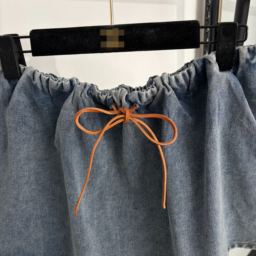 MM Short Denim Skirt | A-Line Cut