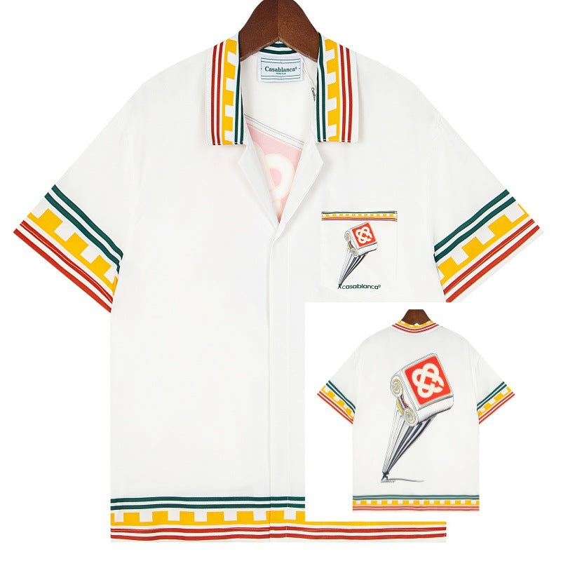 Set de camiseta de manga corta con letras de un partido de fútbol CASA de primavera/verano, jersey holgado y de moda para hombres