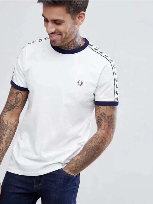 FP Pai Rui Mai Sui camiseta de moda unisex blanca de talla grande y casual de manga corta con tirantes en los hombros