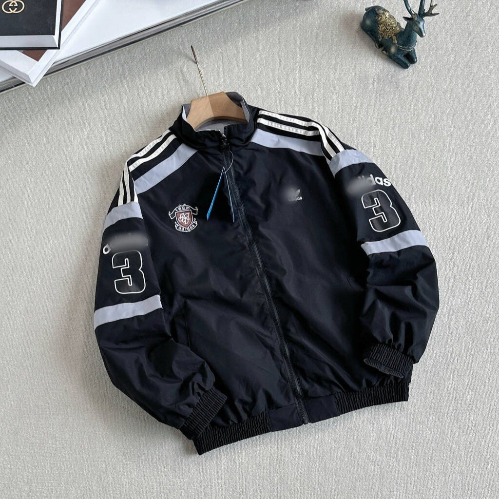 A Reversible High Collar Jacket | Three Stripes