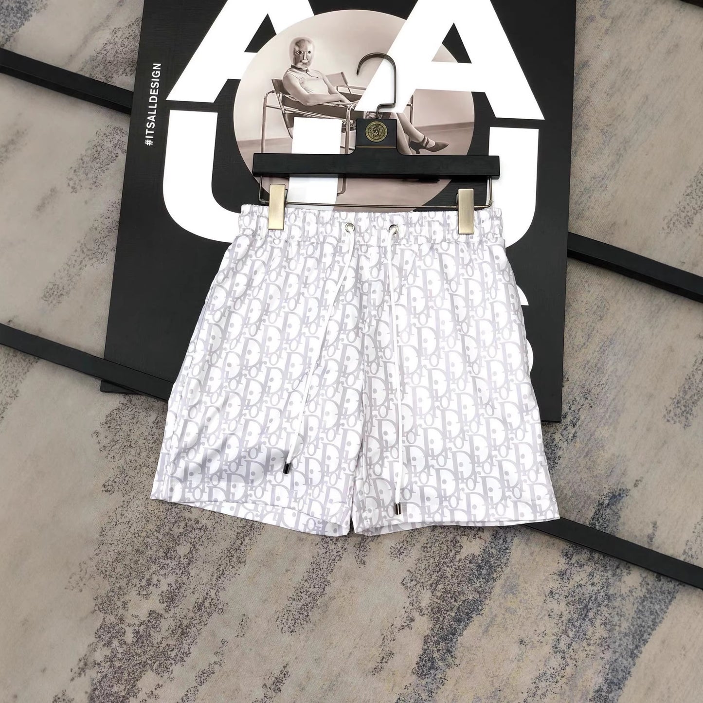 26. Comercio exterior transfronterizo: pantalones cortos de playa de moda para hombres, secado rápido con letra de baño junto a la playa, pantalones cortos interiores de playa, secado rápido