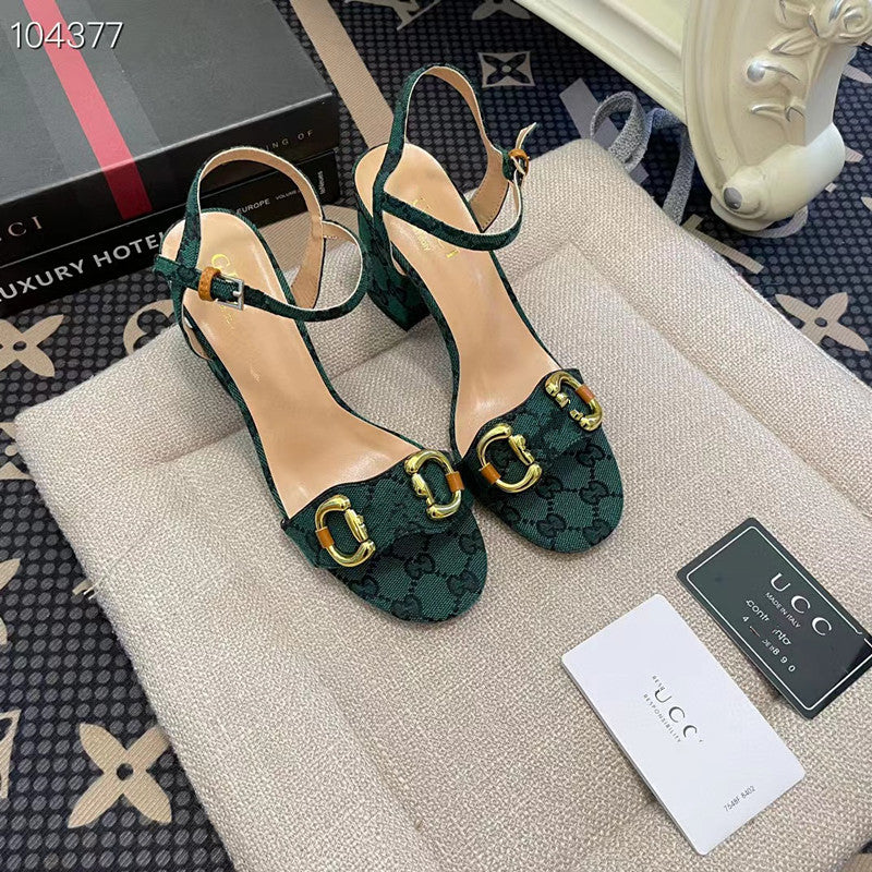 Nuevas sandalias versátiles de tacón grueso y de tacón G Brand Brand 2023, zapatillas negras de tacón alto planas y punta abierta