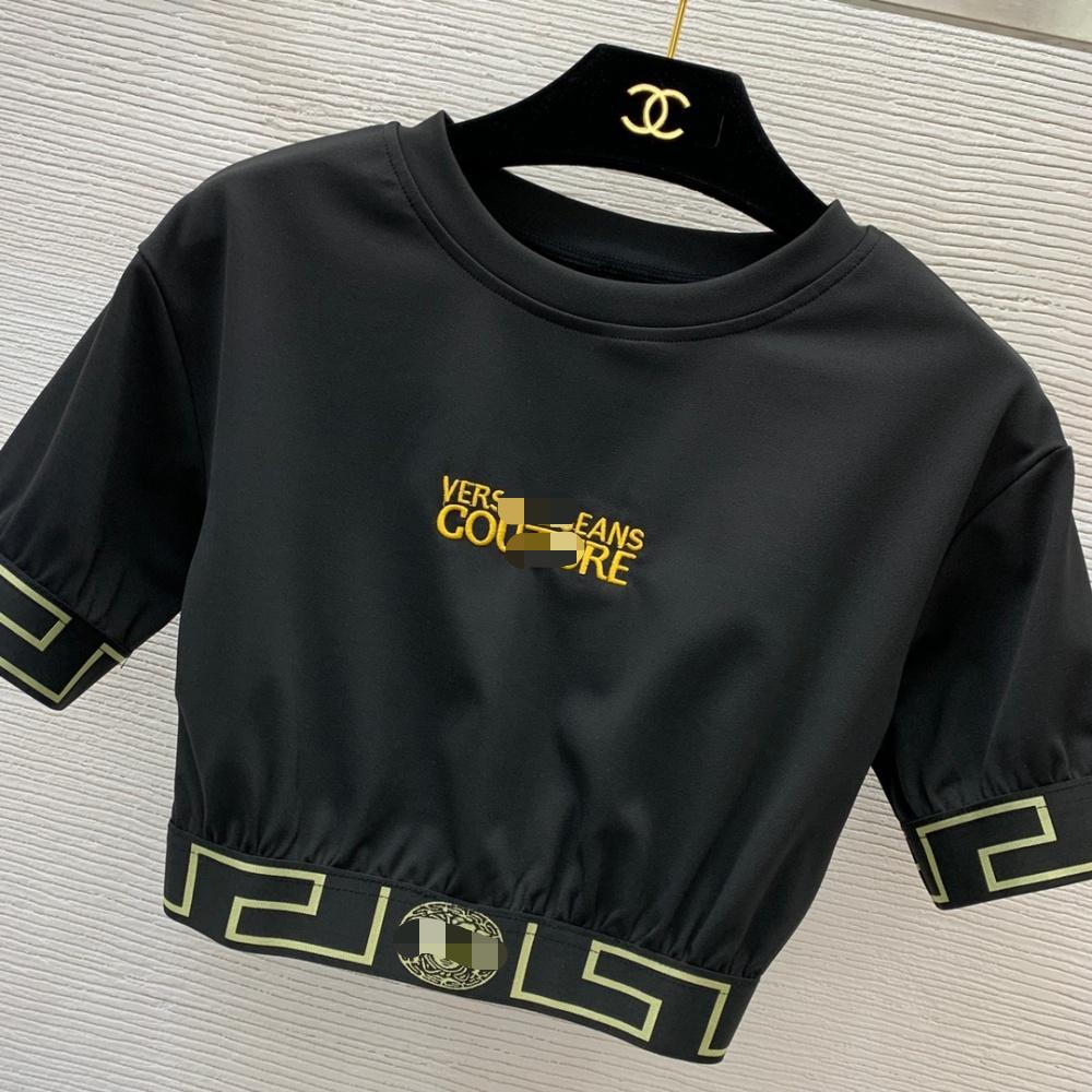 Conjunto de dos piezas con estampado de cintura casual versátil europeo europeo y americano