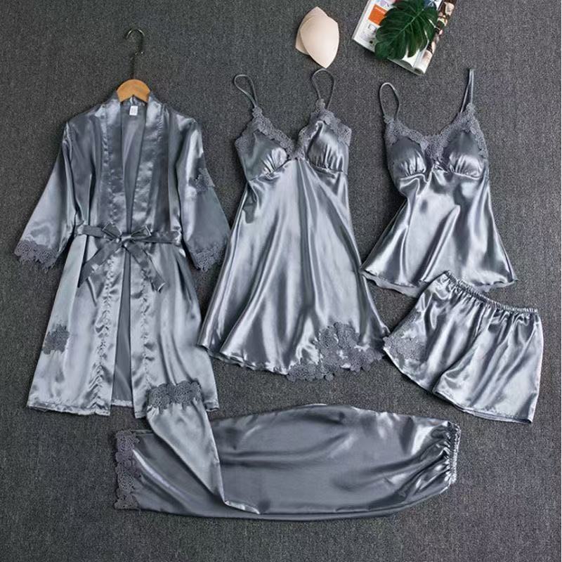 Comercio exterior femenino nuevos pijamas de talla grande de varias piezas, pijamas de talla grande con compresas para sujetadores