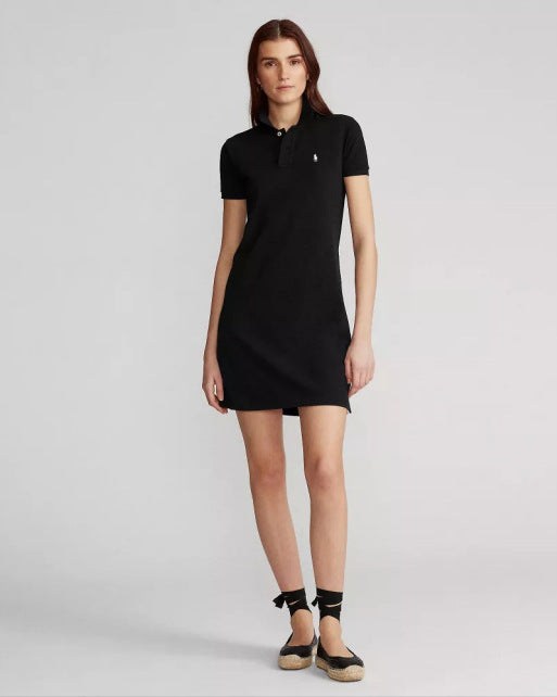 Vestido exclusivo de verano de caballo RL con cuello POLO de mujer con cuello POLO de algodón puro, vestido casual de golf deportivo femenino