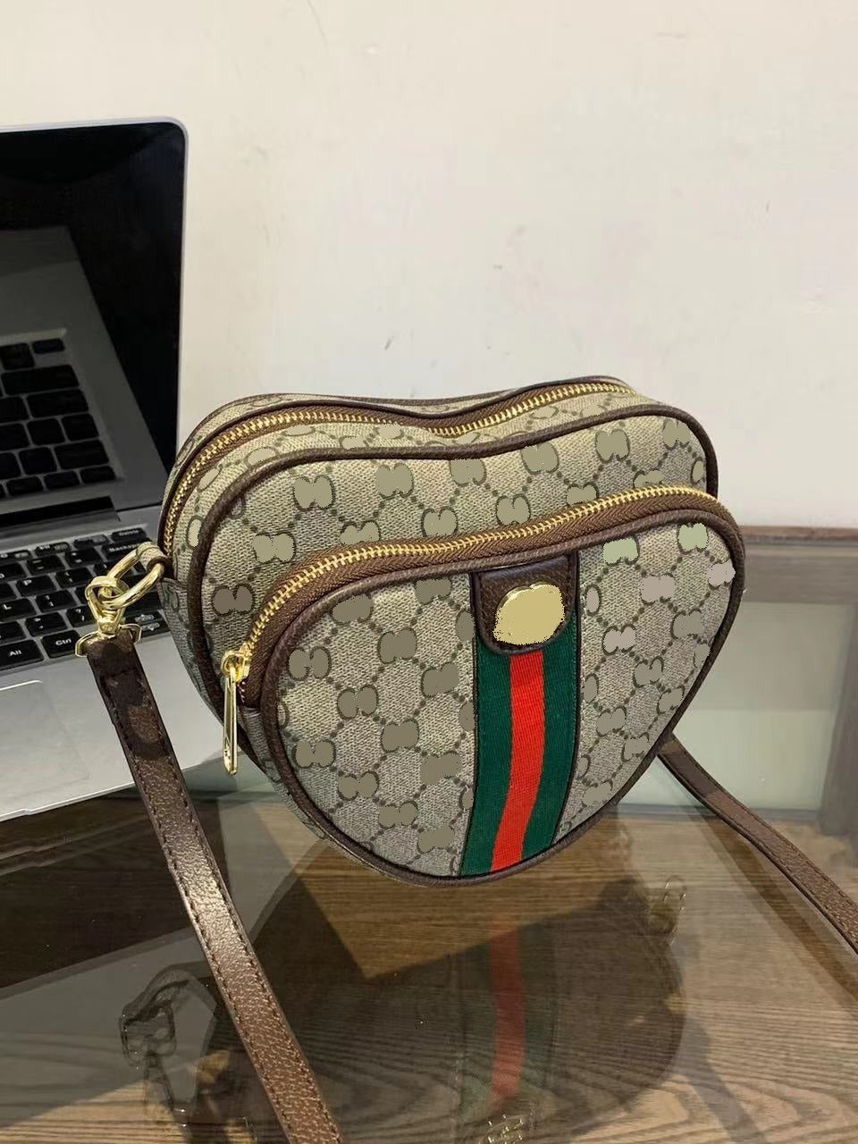 Borsa a tracolla a cuore set 2 pezzi donna | Senza scatola