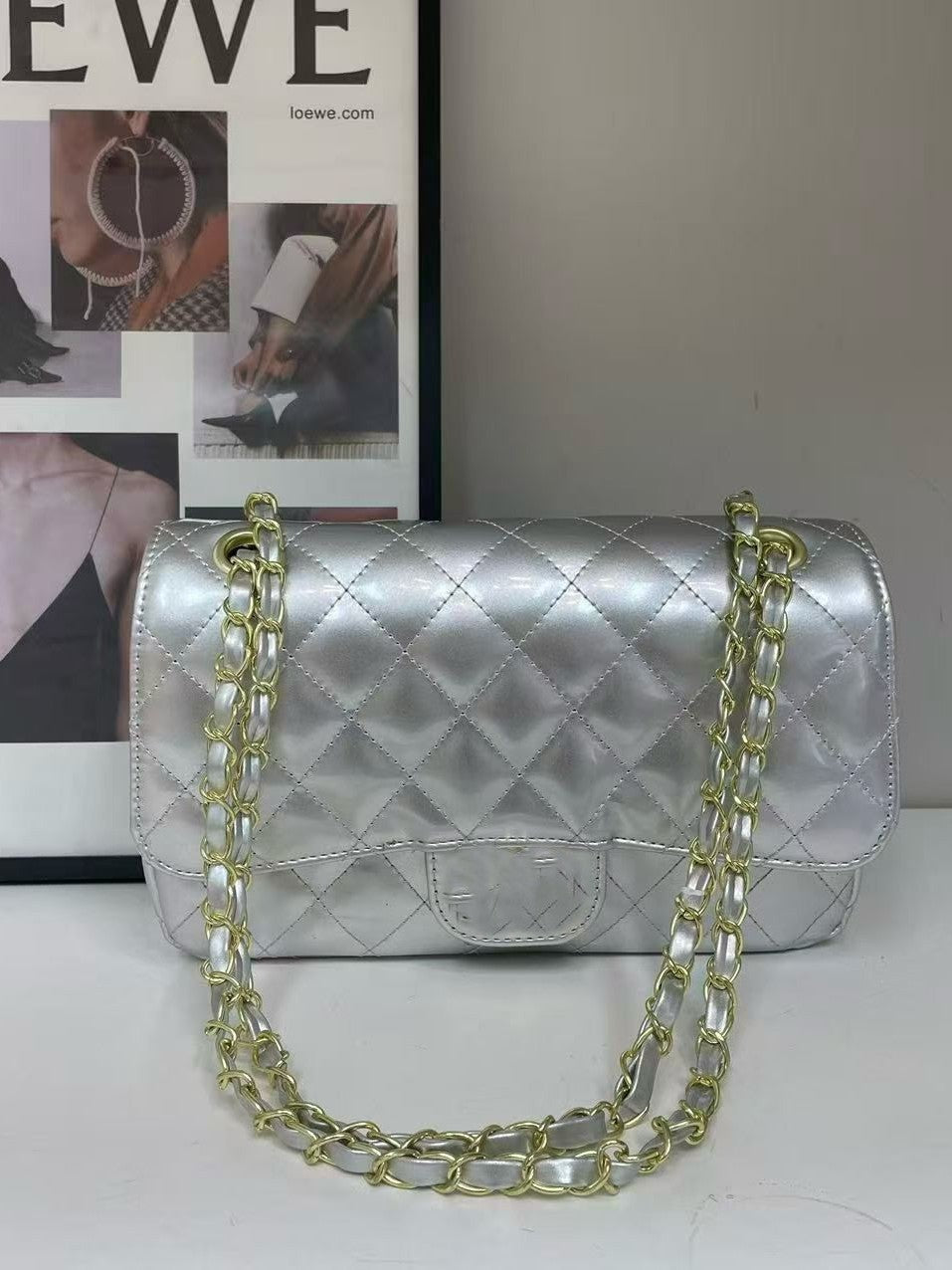 Women's Rhinestone Chain Crossbody Bag | Luxury Fashion | No Box