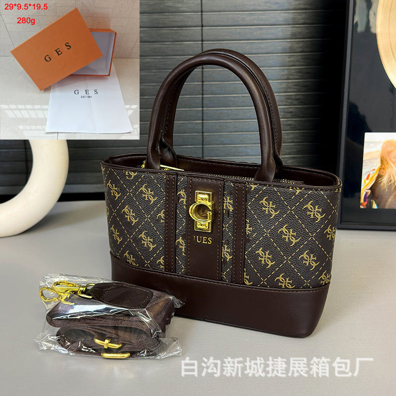 Bolso de mujer superventas impreso en Europa y Estados Unidos 2026 nuevo bolso cruzado ancho de tira cruzada de gran capacidad para mujer