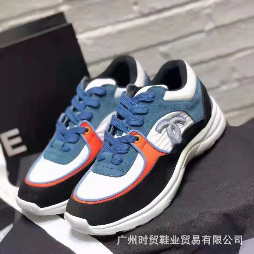 Zapatillas de suela gruesa con pequeñas fragancias, zapatillas de papá, zapatillas casuales de cuero suave para mujer, zapatillas de correr nuevas para mujer 2023