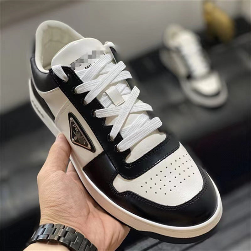 2026 Nuevos cuero genuino Zapatos de tapa baja versátiles para hombre Zapatos de punta redonda casuales cómodos y de moda Cuero transpirable Internet Zapatos de celebridades del mismo estilo