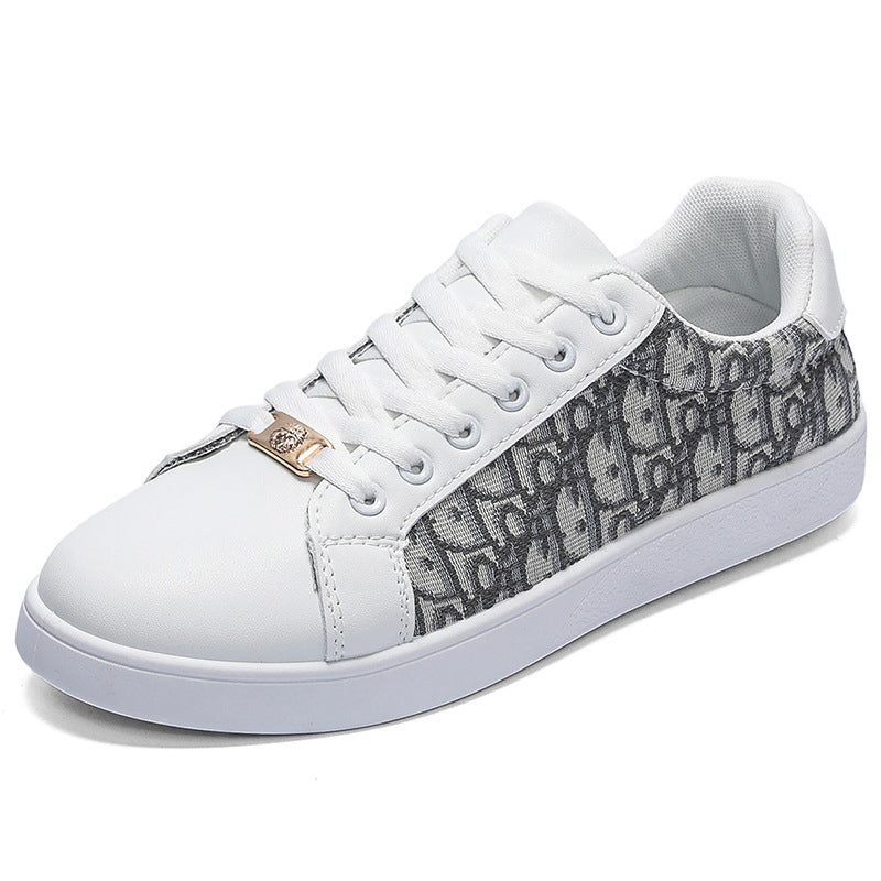 Suela blanda, suela ligera, zapatos de hombre, letras impresas de marca de moda, empalme, zapatos casuales de contraste, zapatos deportivos de lona transpirable blancos para hombres
