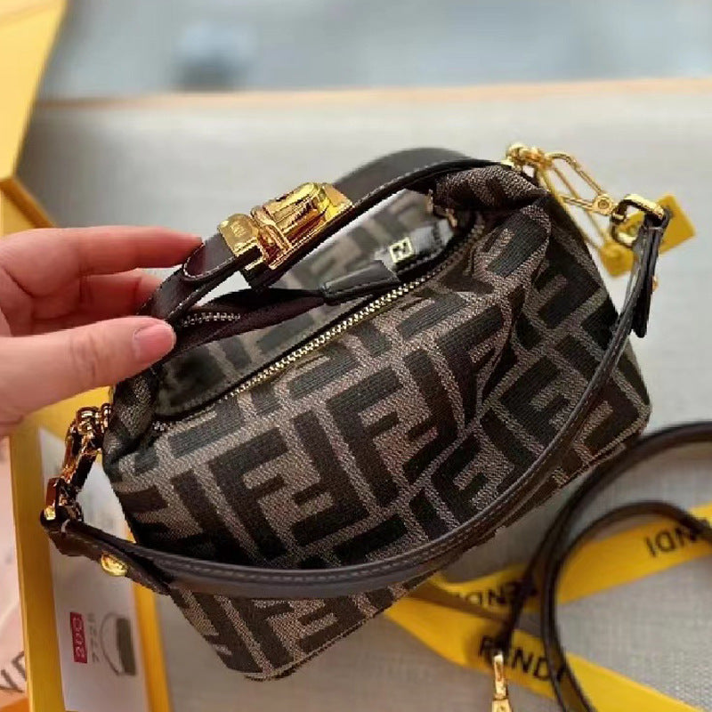 Bolsa de fiambrera FF, bolsa clásica vintage para fiambrera, nueva mini pequeña bolsa 2025, bandolera vintage de mano para llevar cruzada