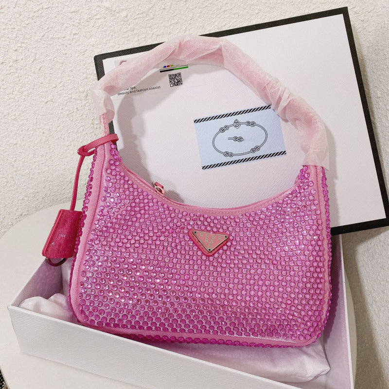 Bolso de brazo P Diamond 2024 Bolso de hombro estilo Hobo Fashion Baguette Fresh and Sweet