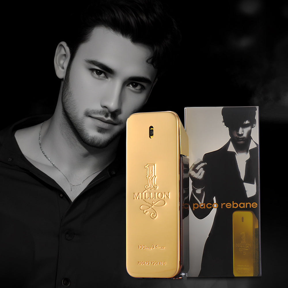 Perfume masculino Golden Million BRIC transfronterizo 100ml, notas maderas de cuero duradera, perfume fuerte para caballeros