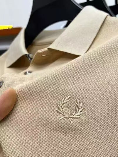 Color trigo de algodón americano, camisa de manga corta sin arrugas, adelgazamiento de verano para hombres 100% envío gratis