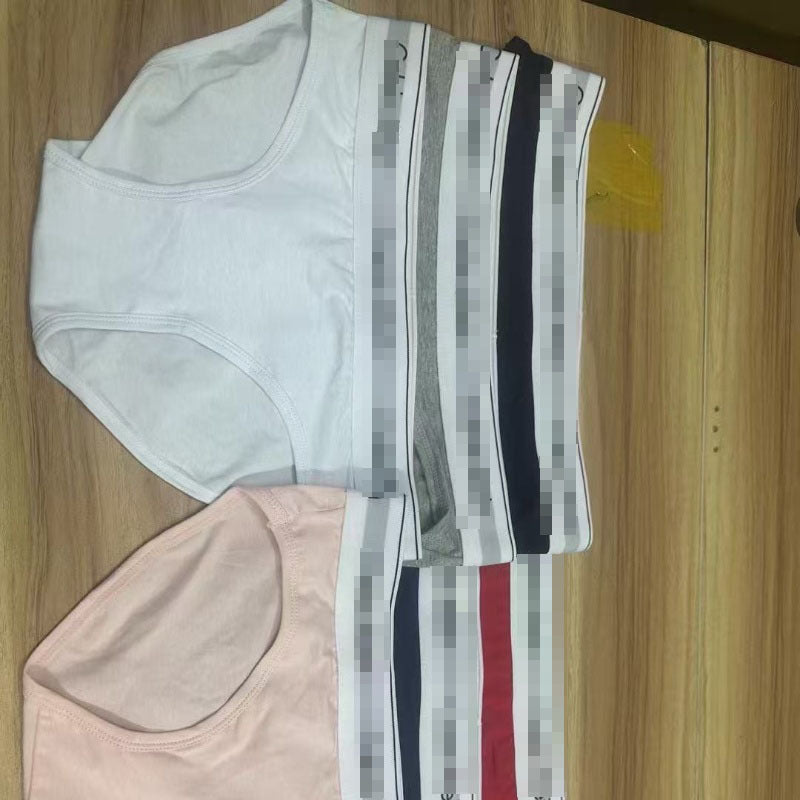 Conjunto de lencería para mujer, logo original υο, conjunto de braguitas en forma de I, conjunto de copas triangulares transpirables, cómodo