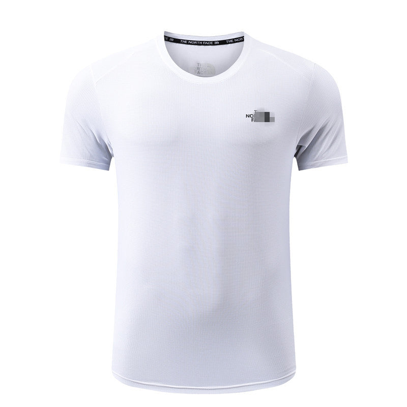 Deportes de montañismo de verano masculino, ropa de secado rápido para senderismo al aire libre, camisetas de manga corta con cuello redondo, camisetas de fitness para interiores.