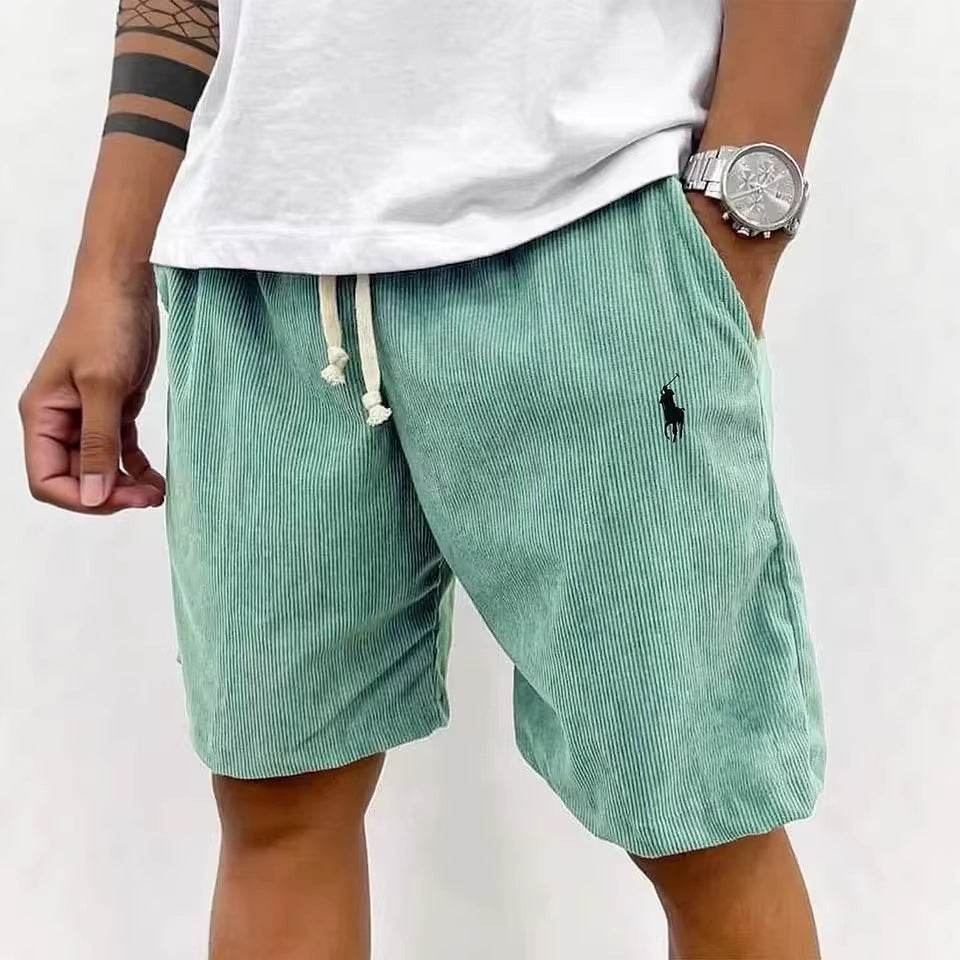 Pantalones Cortos Hombre | Deportivos Pana Bordado Pony Casual 2026