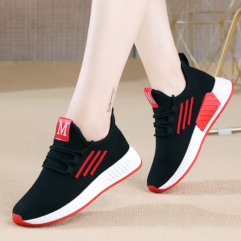 Flyweave 2026 Nuevas zapatillas de mujer para primavera y verano Zapatillas versátiles de malla para correr Calzado para estudiantes Al por mayor Calzado casual para mujer