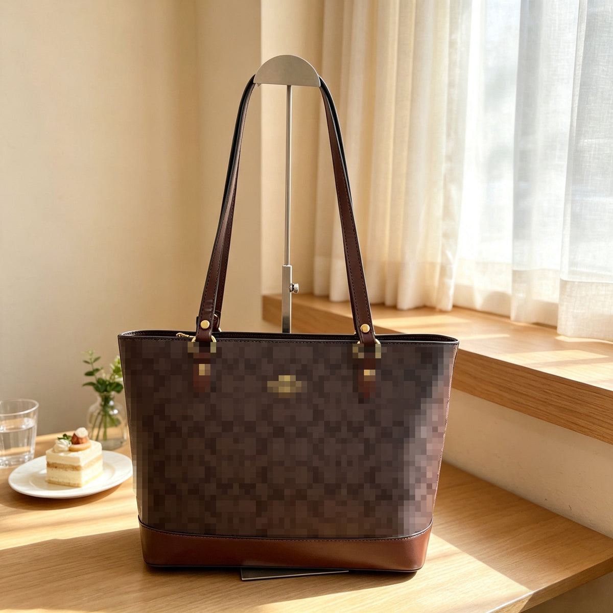 Damen-Schultertasche mit Kou-Letter-Print | Vintage mit großem Fassungsvermögen | Ohne Karton
