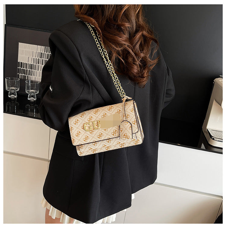 Bolso de diseño de nicho con estampado de letras 2026 para las manos cruzadas de un solo hombro de cadena de moda y muy de moda