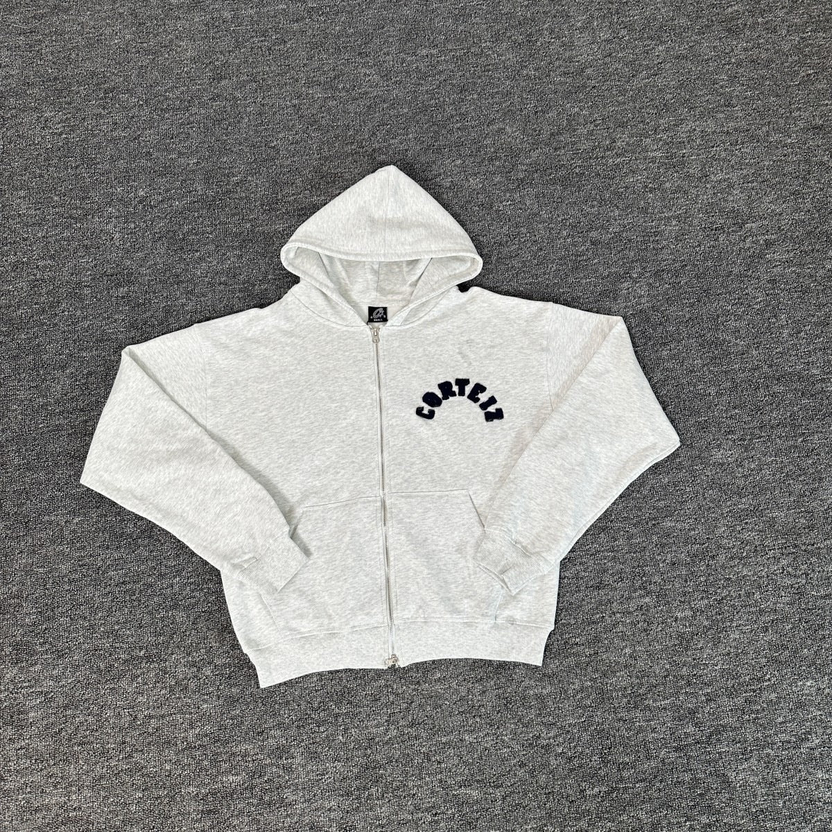 New 2025 cross-border set with embroidered minimalist lettering, high-street fashion loose cardigan, hoodie, and casual pants