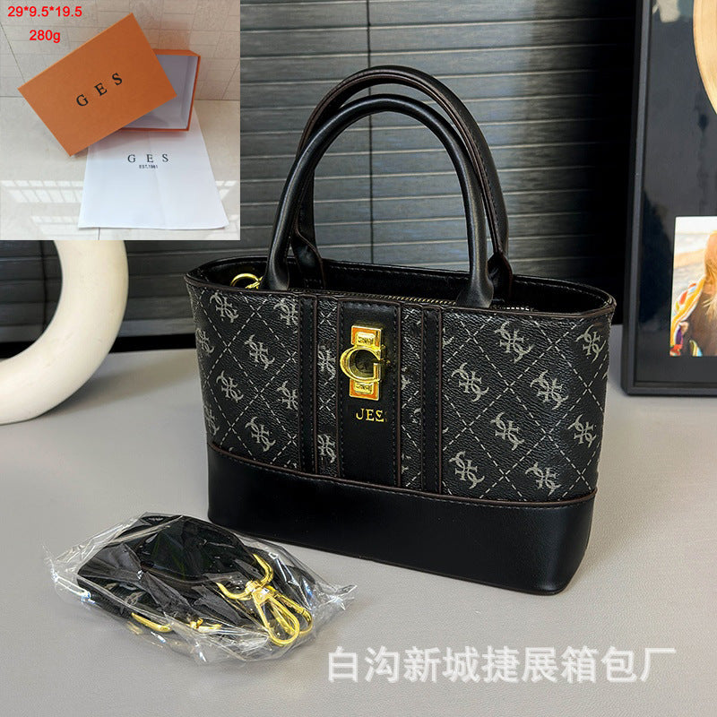 Bolso de mujer superventas impreso en Europa y Estados Unidos 2026 nuevo bolso cruzado ancho de tira cruzada de gran capacidad para mujer