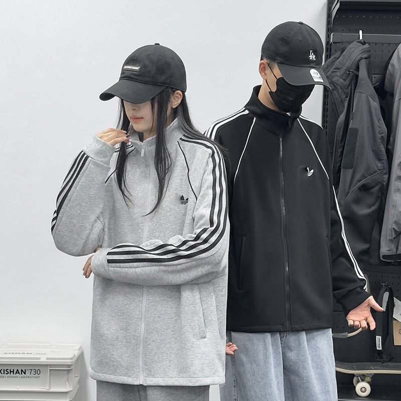 AD Unisex Sports Jacket | Three Stripes and Loose Fit