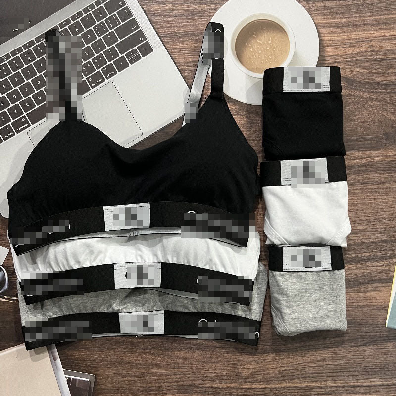 Conjunto de lencería para mujer, logo original υο, conjunto de braguitas en forma de I, conjunto de copas triangulares transpirables, cómodo