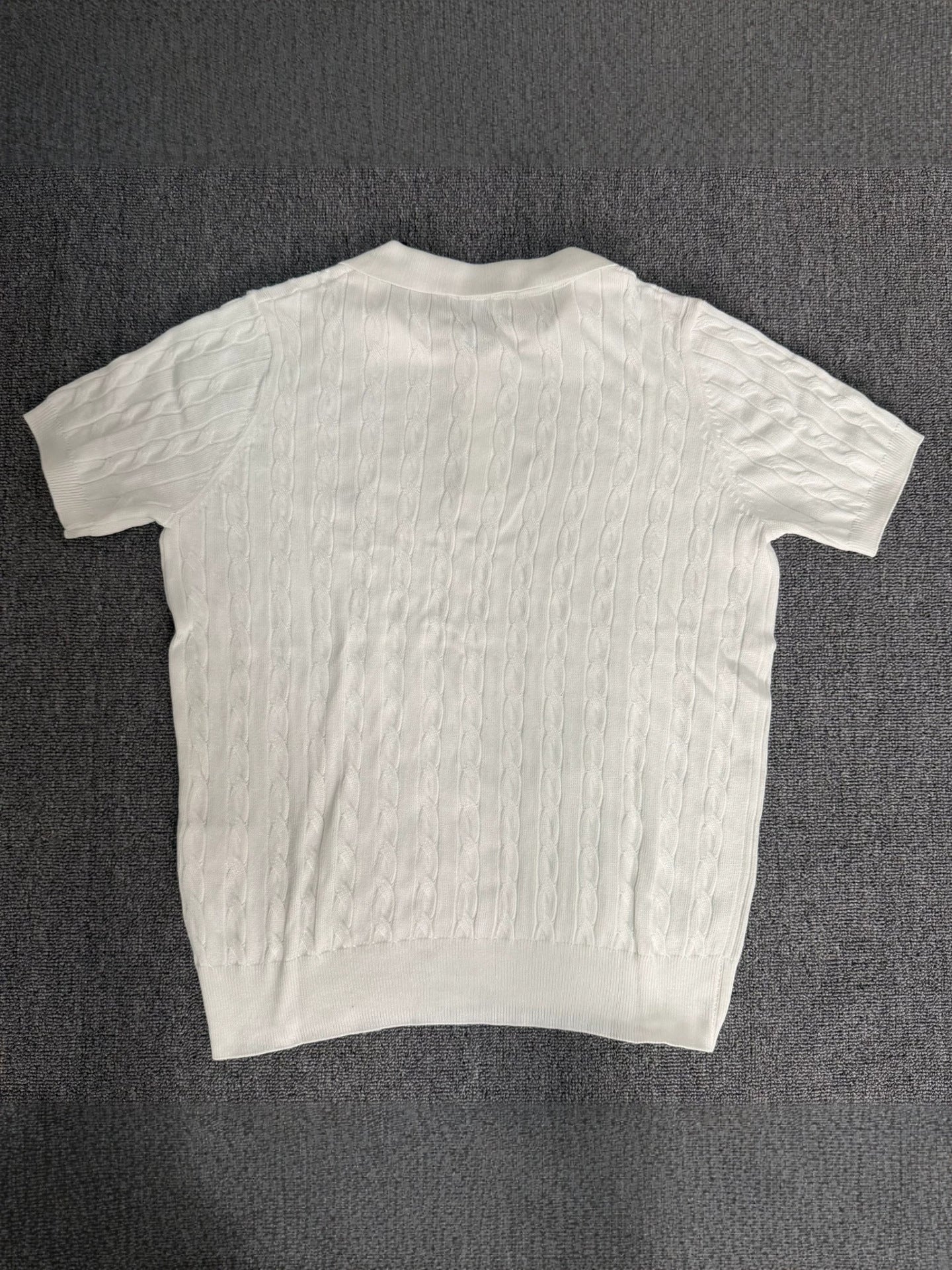 Polo de verano transfronterizo con coleta de caballo bordada de hombre, camisa de pelo de algodón puro de manga corta con solapa