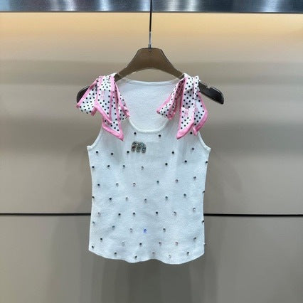 Camiseta MMi para mujer | Lazos y pedrería verano