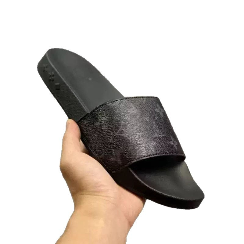 Zapatillas transfronterizas Lüjia con letras nuevas en relieve 2026 Primavera/Verano Primera Capa Zapatillas versátiles de cuero unisex