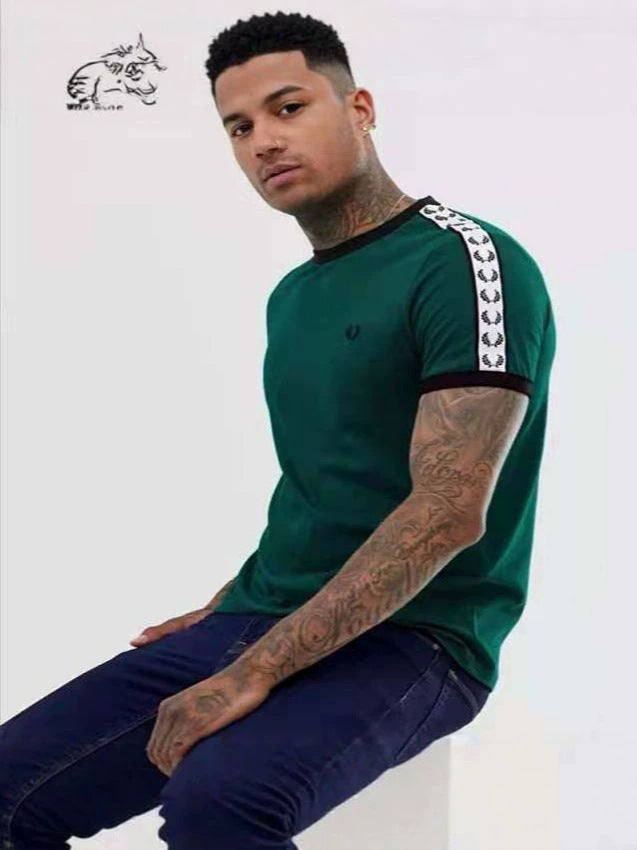 FP Pai Rui Mai Sui camiseta de moda unisex blanca de talla grande y casual de manga corta con tirantes en los hombros