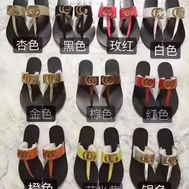2023 Nuevas zapatillas de comercio exterior europeas y americanas Zapatillas planas de mujer Zapatillas de mujer Casual versátil de dedos abiertos, sandalias V
