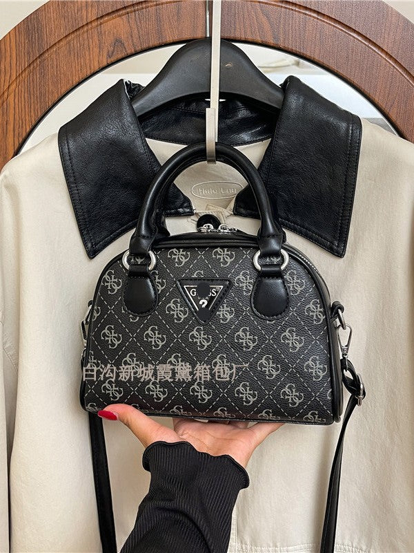 Comercio extranjero bolso de un solo hombro flor antigua para mujer otoño e invierno 2025 bolso de bolos contrastante bolso bandolera de moda y versátil