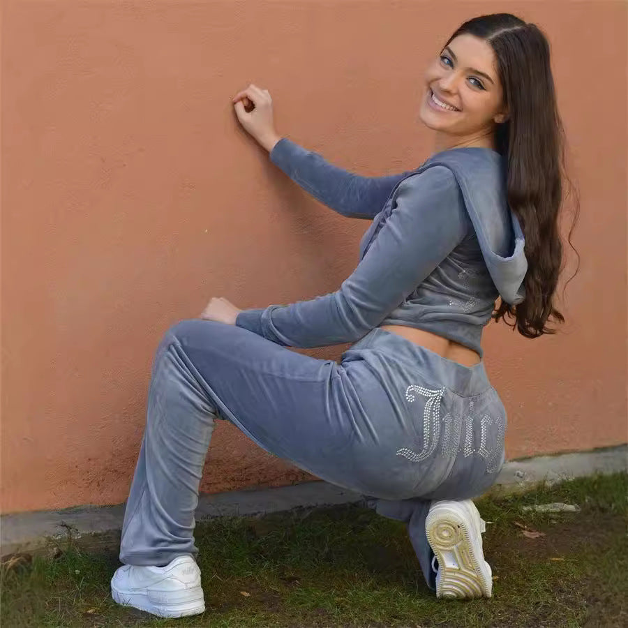 Conjunto Chándal Mujer 2 Piezas Juicy | Hoodie + Pantalón Terciopelo