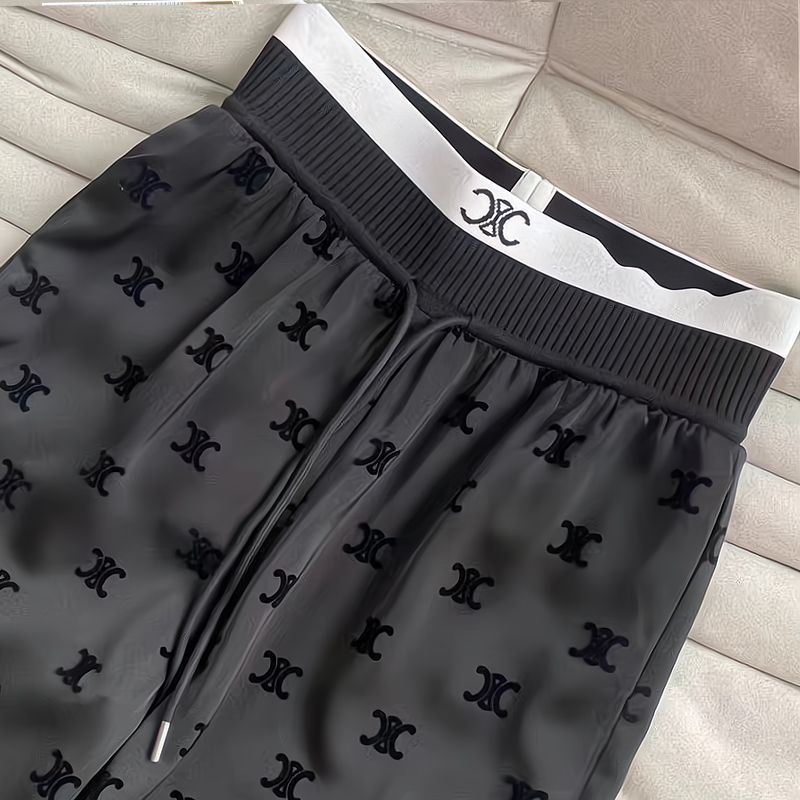 Pantalones de acetato de pierna recta para mujer, nuevos pantalones flocalados de verano, pantalones largos de talle alto que ajustan, pantalones casuales y elegantes para mujer