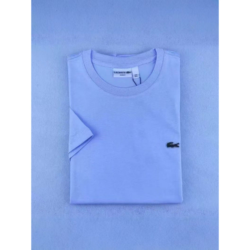 Camiseta Logo Pez Bordado Manga Corta Cuello Redondo