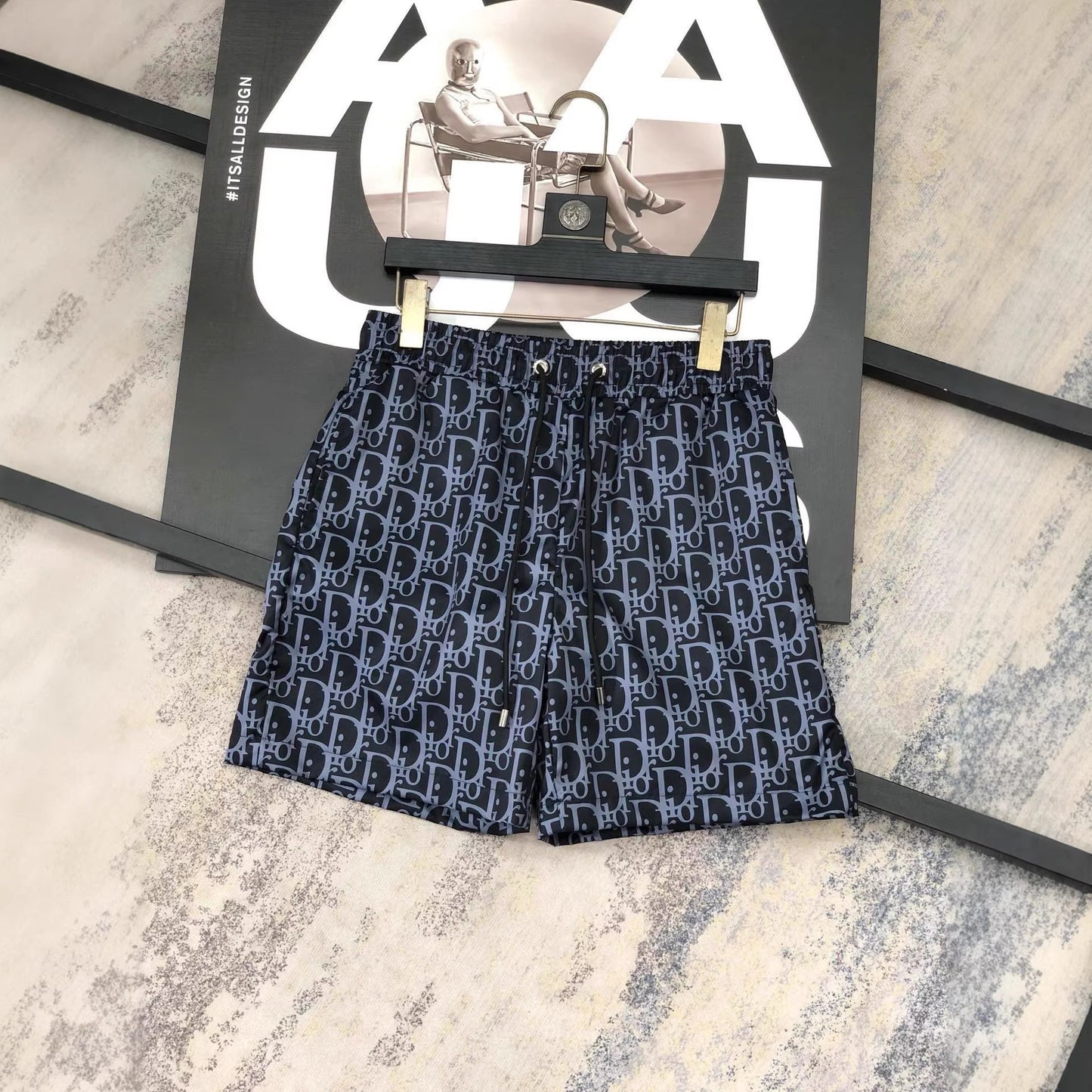 26. Comercio exterior transfronterizo: pantalones cortos de playa de moda para hombres, secado rápido con letra de baño junto a la playa, pantalones cortos interiores de playa, secado rápido