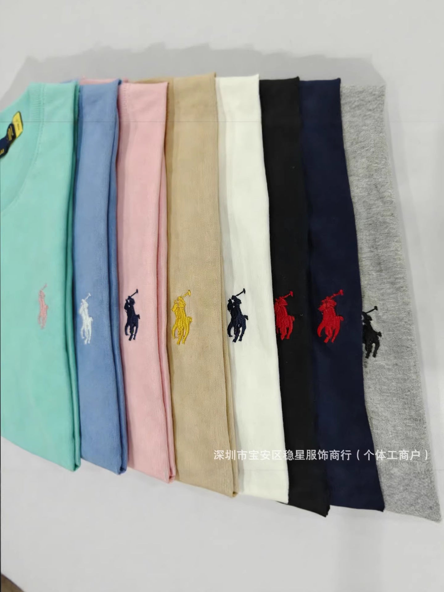 Comercio exterior camiseta Paul bordada Ruff pony marca unisex de verano de algodón cuello redondo casual versátil RL de manga media